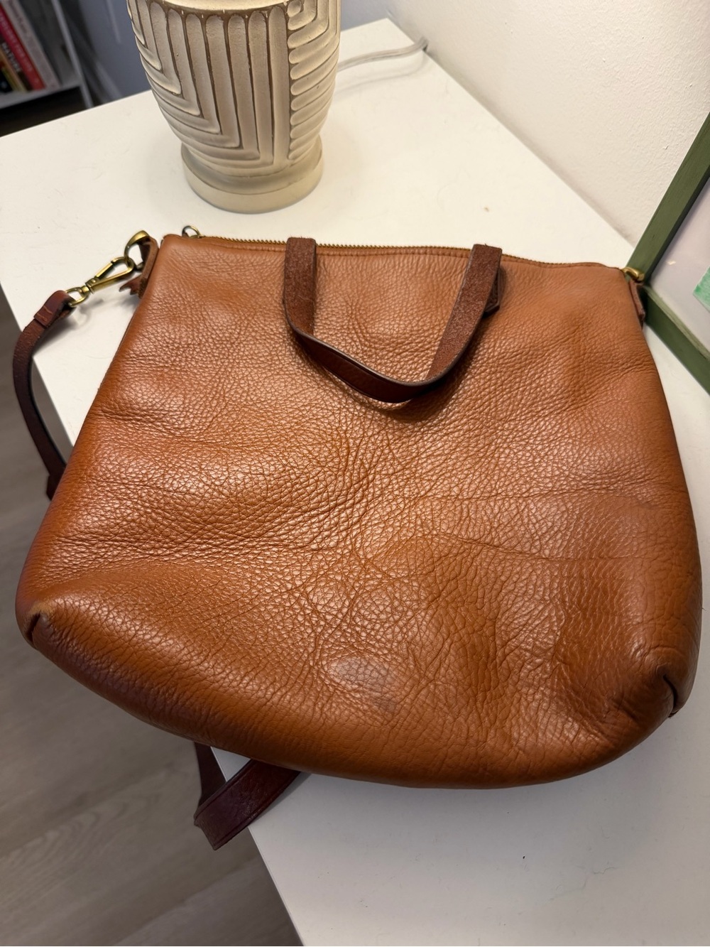 Madewell The Zip-Top Transport Crossbody | English Saddle Leather